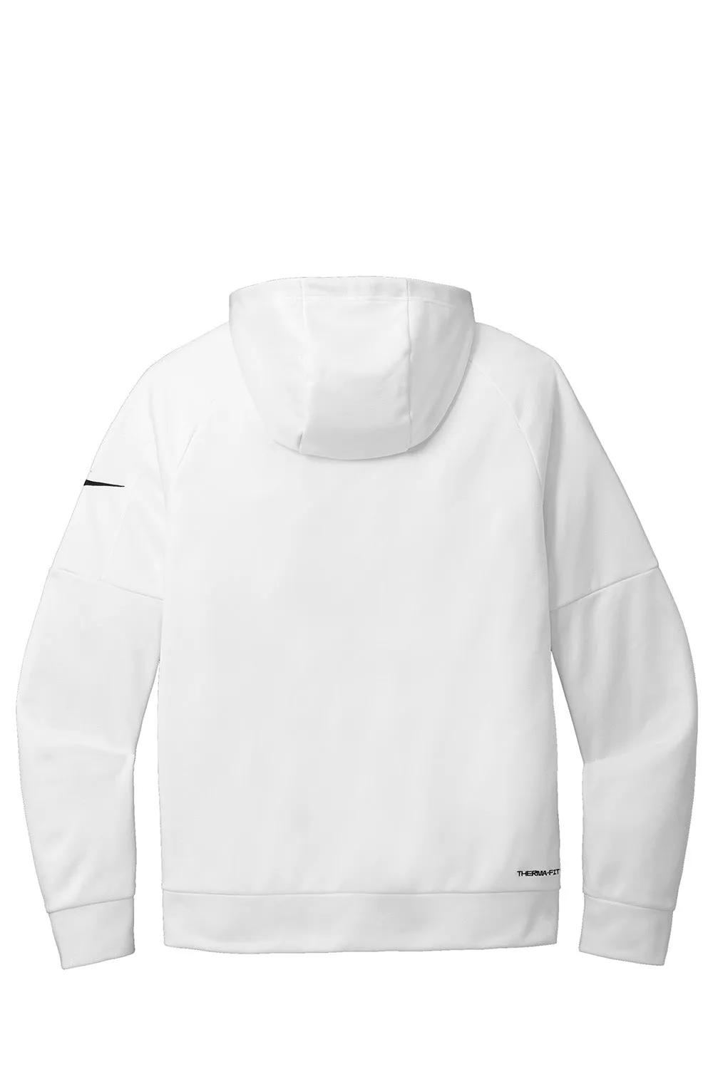 Nike Mens Therma-Fit Fleece 1/4 Zip Hooded Sweatshirt Hoodie w/ Pouch Pocket - White