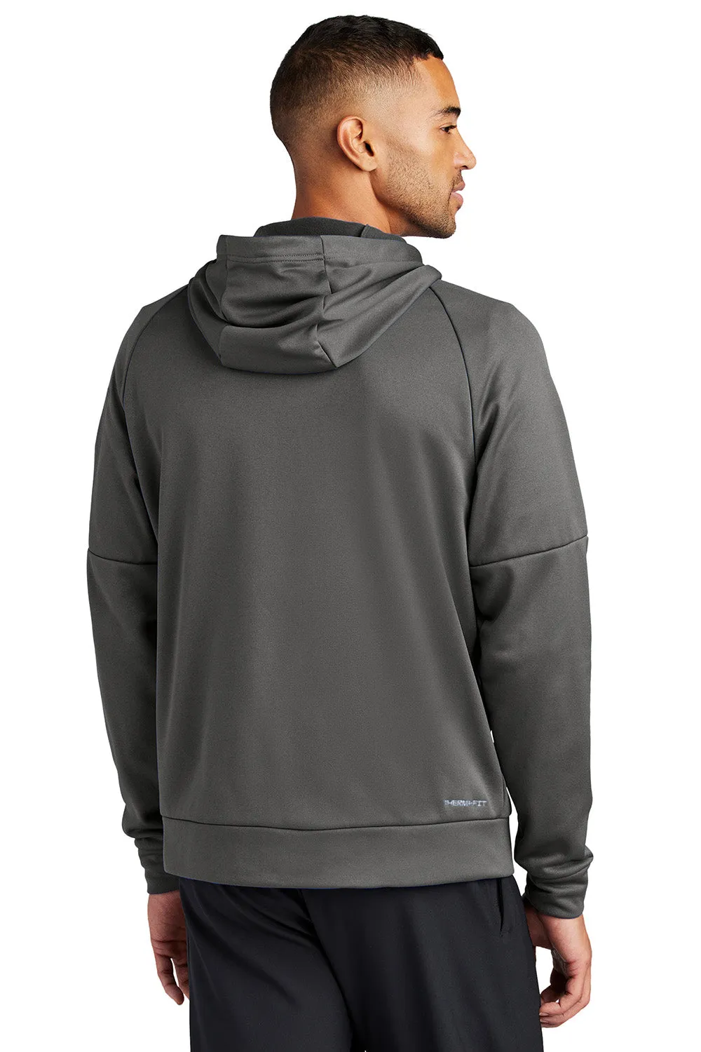 Nike Mens Therma-Fit Fleece Full Zip Hooded Sweatshirt Hoodie w/ Pockets - Anthracite Grey