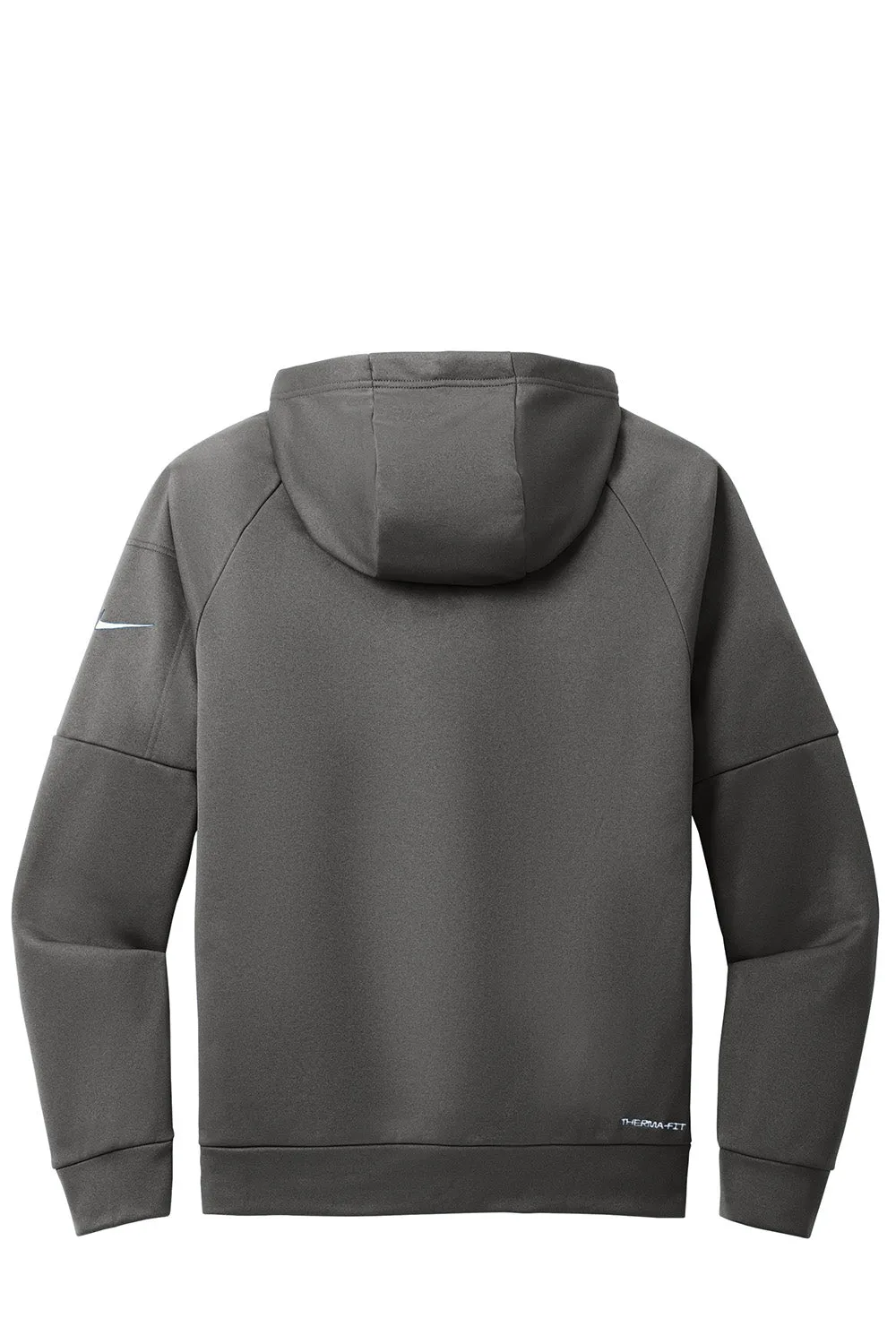 Nike Mens Therma-Fit Fleece Full Zip Hooded Sweatshirt Hoodie w/ Pockets - Anthracite Grey