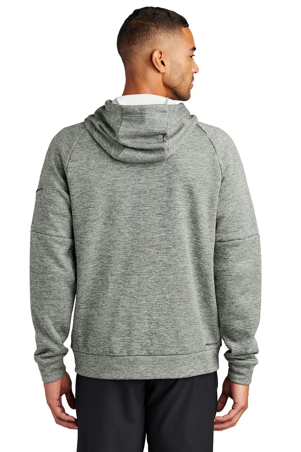 Nike Mens Therma-Fit Fleece Full Zip Hooded Sweatshirt Hoodie w/ Pockets - Heather Dark Grey