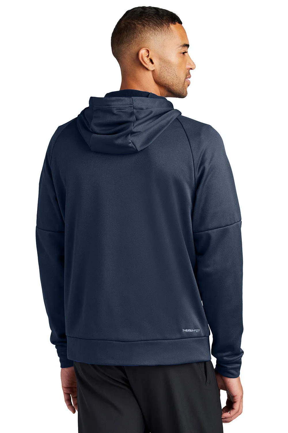 Nike Mens Therma-Fit Fleece Full Zip Hooded Sweatshirt Hoodie w/ Pockets - Navy Blue