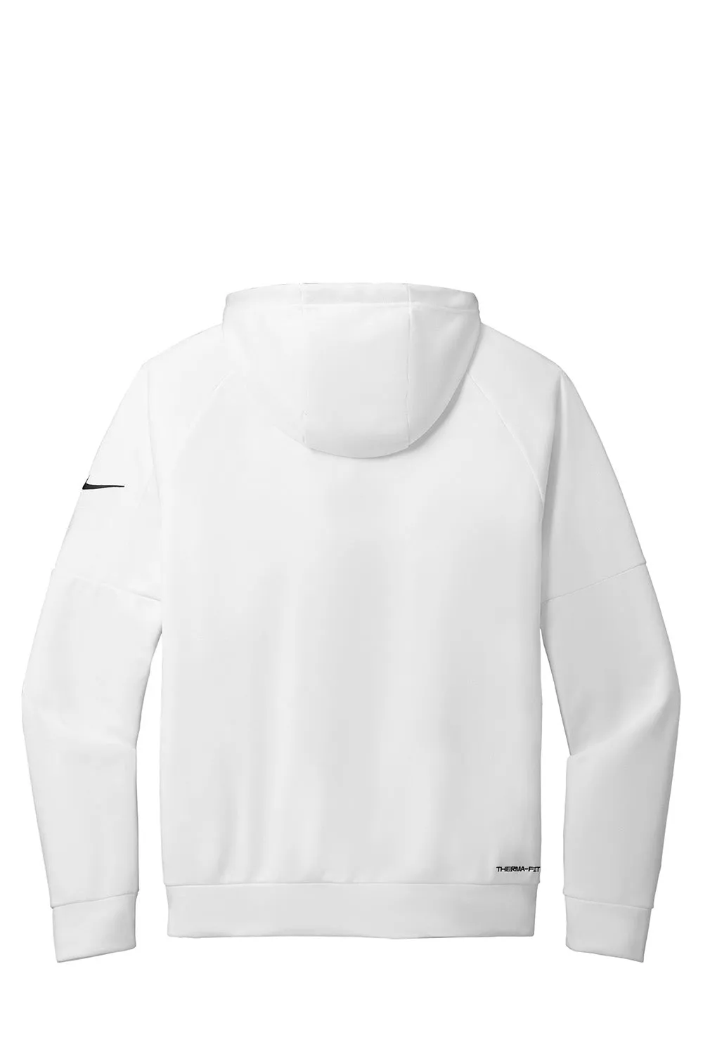 Nike Mens Therma-Fit Fleece Full Zip Hooded Sweatshirt Hoodie w/ Pockets - White