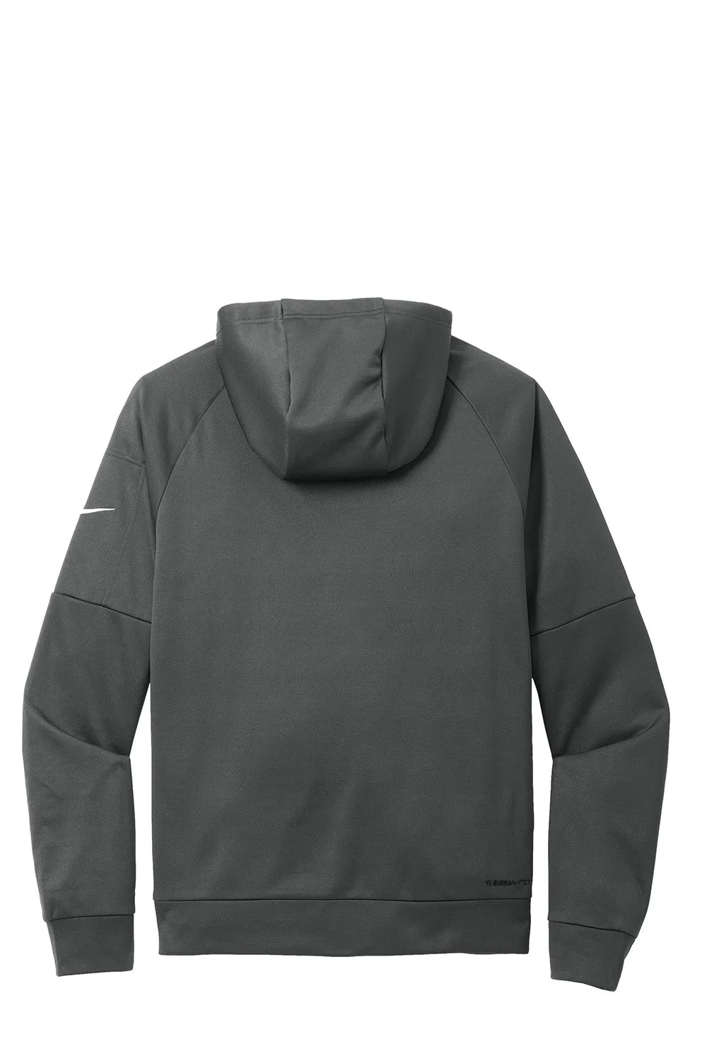 Nike Mens Therma-Fit Fleece Hooded Sweatshirt Hoodie w/ Pouch Pocket - Anthracite Grey