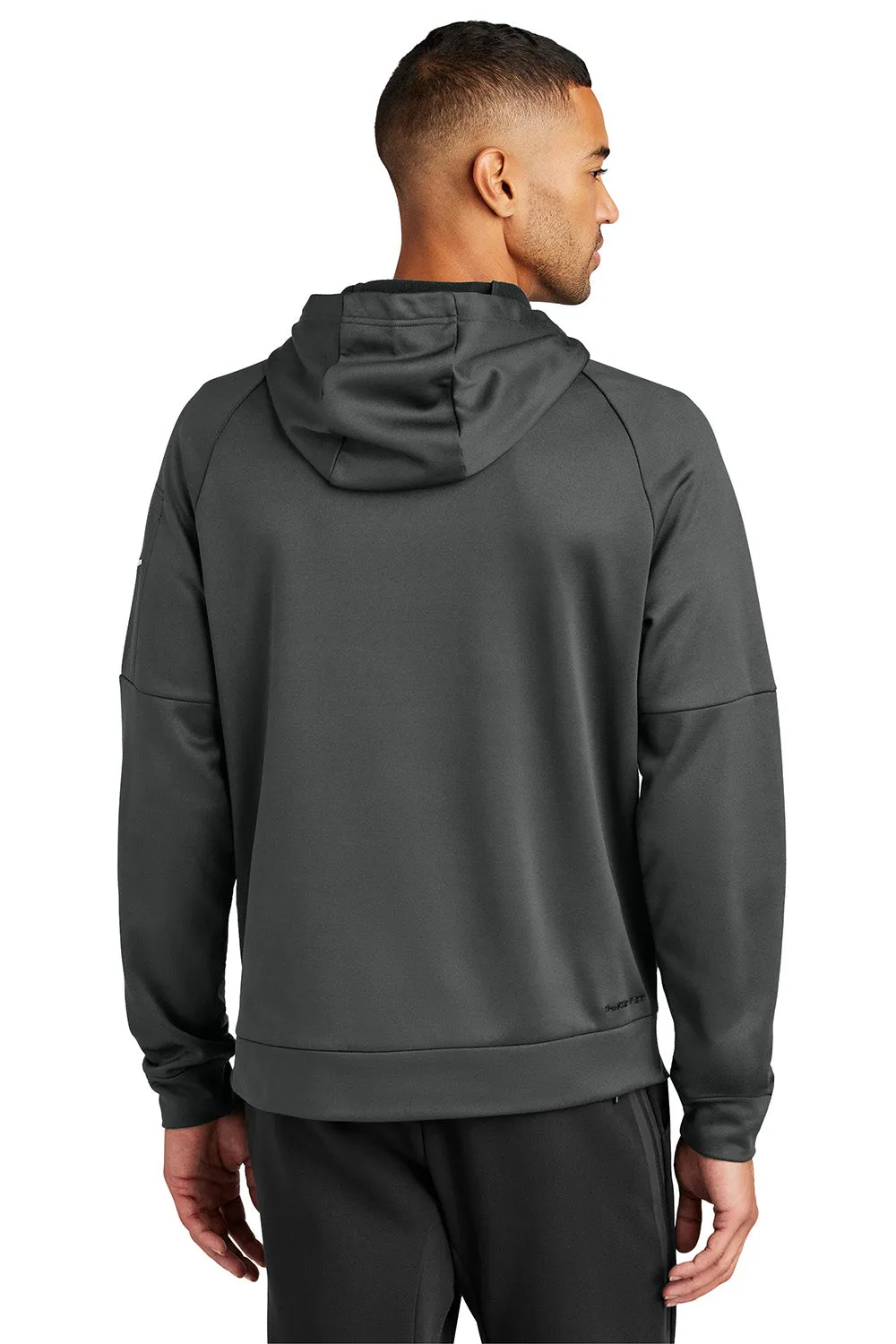 Nike Mens Therma-Fit Fleece Hooded Sweatshirt Hoodie w/ Pouch Pocket - Anthracite Grey