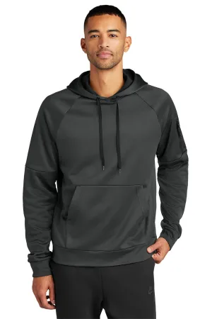 Nike Mens Therma-Fit Fleece Hooded Sweatshirt Hoodie w/ Pouch Pocket - Anthracite Grey