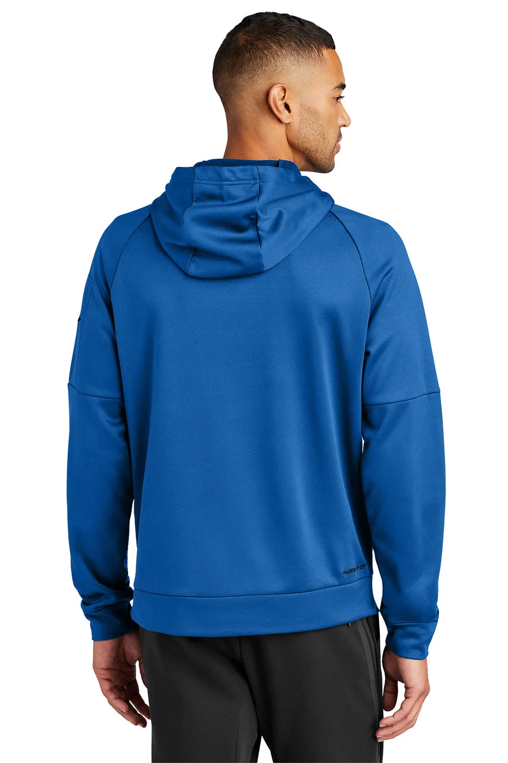 Nike Mens Therma-Fit Fleece Hooded Sweatshirt Hoodie w/ Pouch Pocket - Game Royal Blue