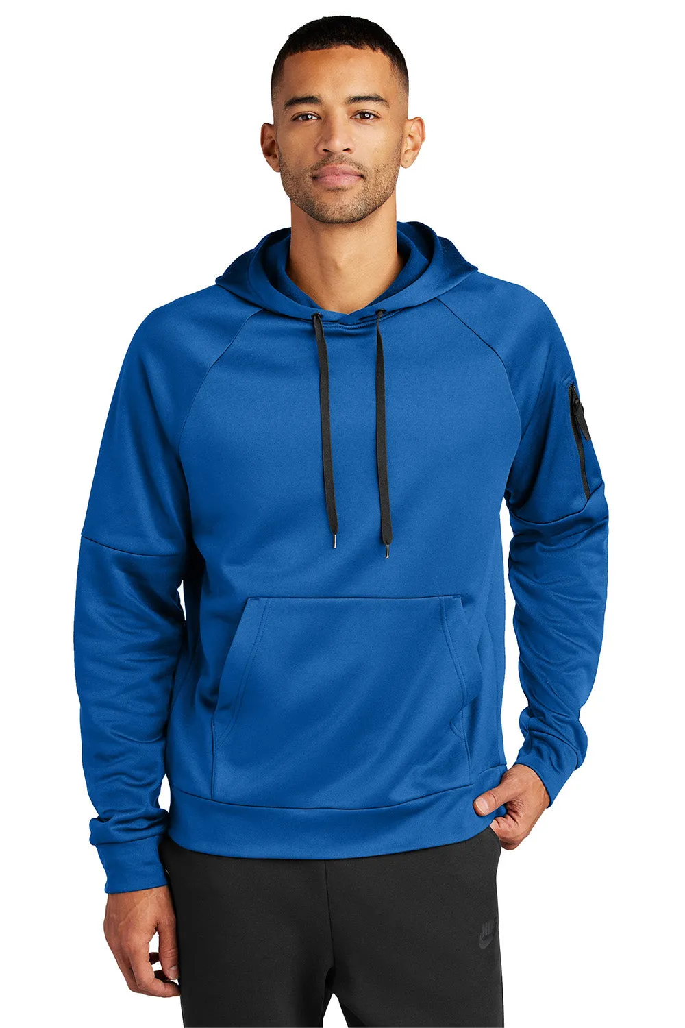 Nike Mens Therma-Fit Fleece Hooded Sweatshirt Hoodie w/ Pouch Pocket - Game Royal Blue