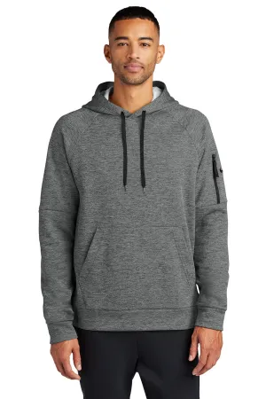Nike Mens Therma-Fit Fleece Hooded Sweatshirt Hoodie w/ Pouch Pocket - Heather Charcoal Grey