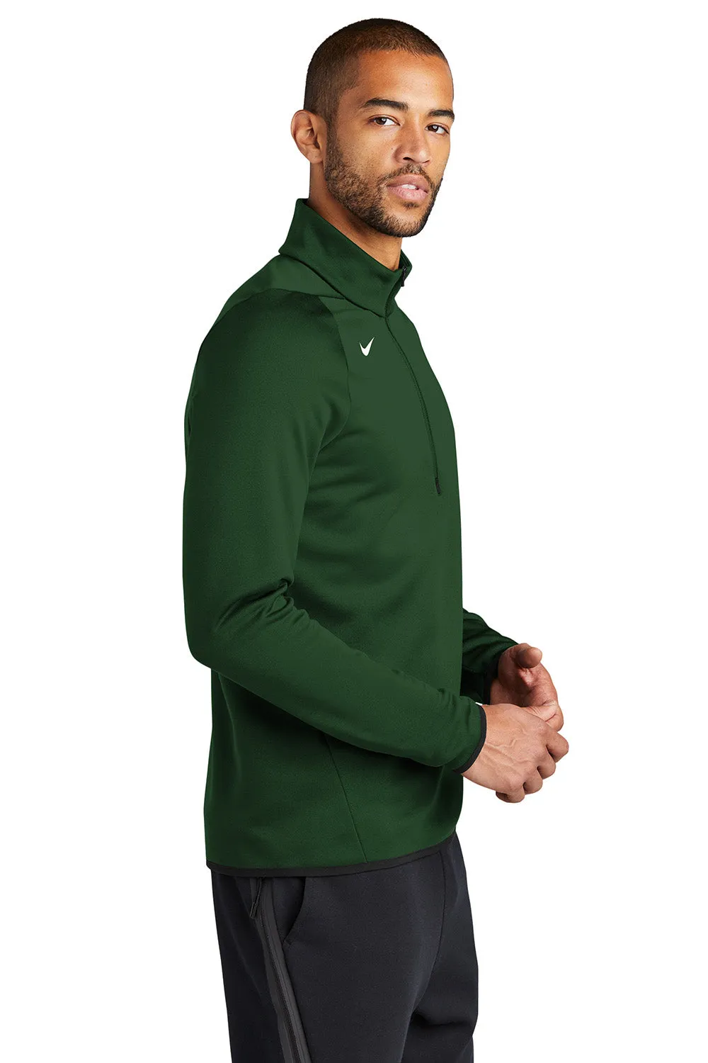 Nike Mens Therma-Fit Moisture Wicking Fleece 1/4 Zip Sweatshirt - Team Dark Green