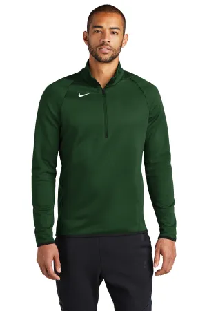 Nike Mens Therma-Fit Moisture Wicking Fleece 1/4 Zip Sweatshirt - Team Dark Green