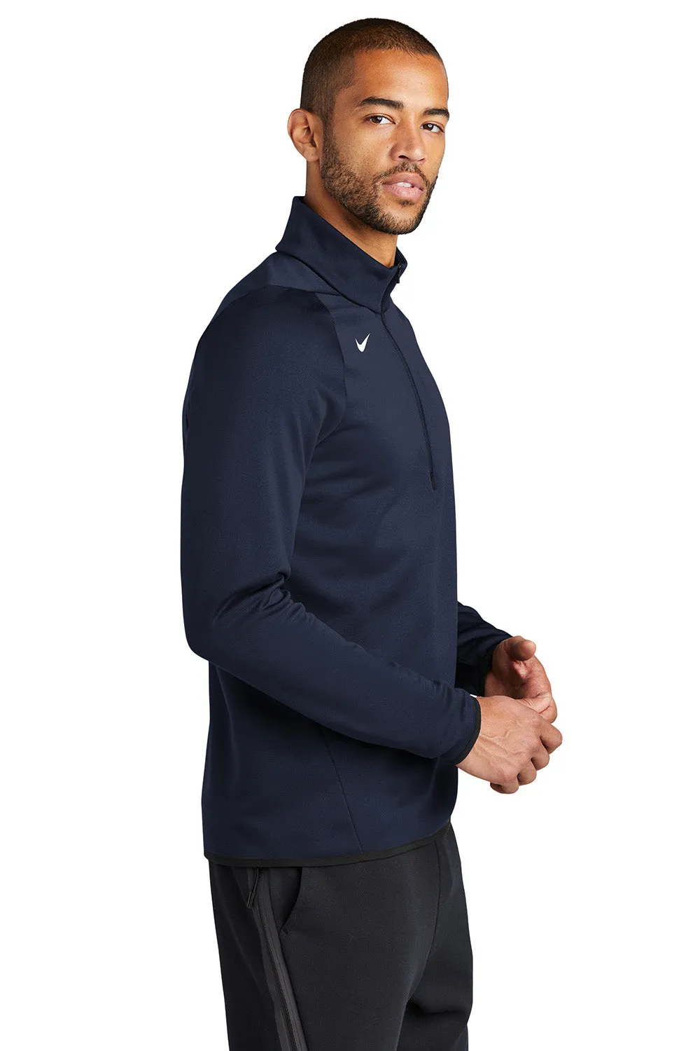 Nike Mens Therma-Fit Moisture Wicking Fleece 1/4 Zip Sweatshirt - Team Navy Blue