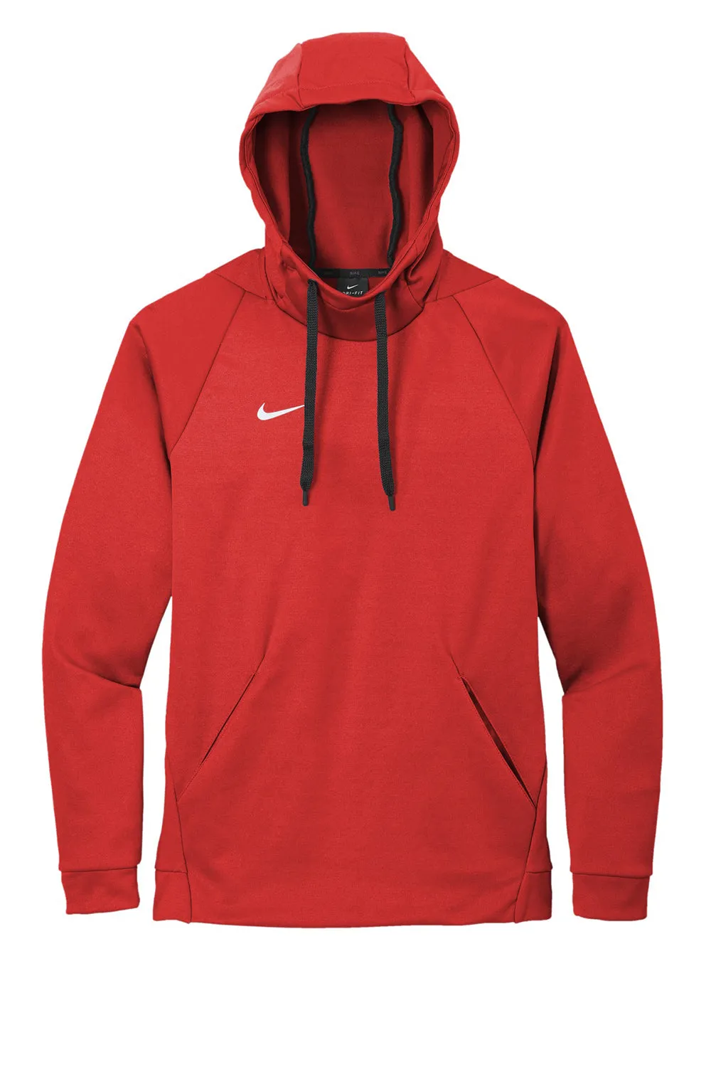 Nike Mens Therma-Fit Moisture Wicking Fleece Hooded Sweatshirt Hoodie w/ Pouch Pocket - Team Scarlet Red