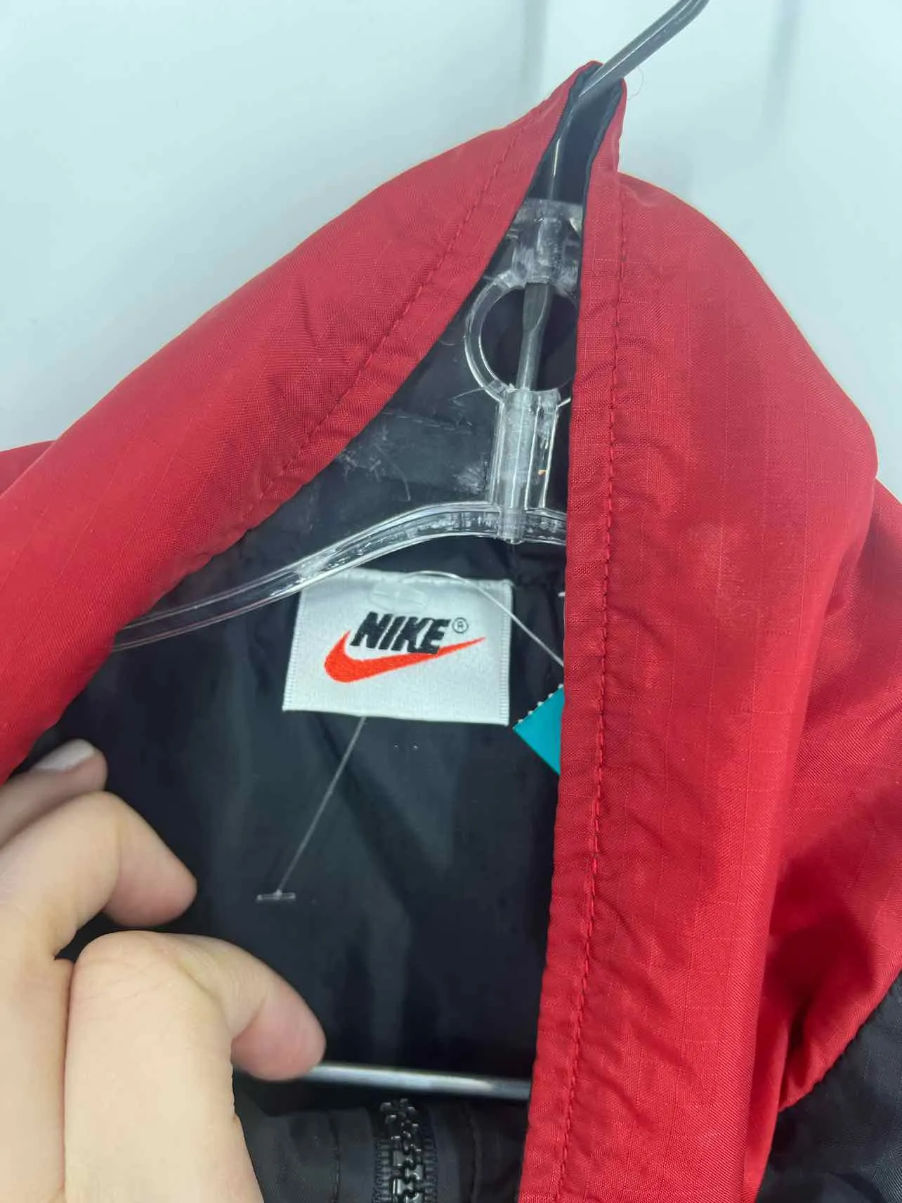 Nike Size M Red/Black Paneled Grid Vintage Activewear Jogging Suit