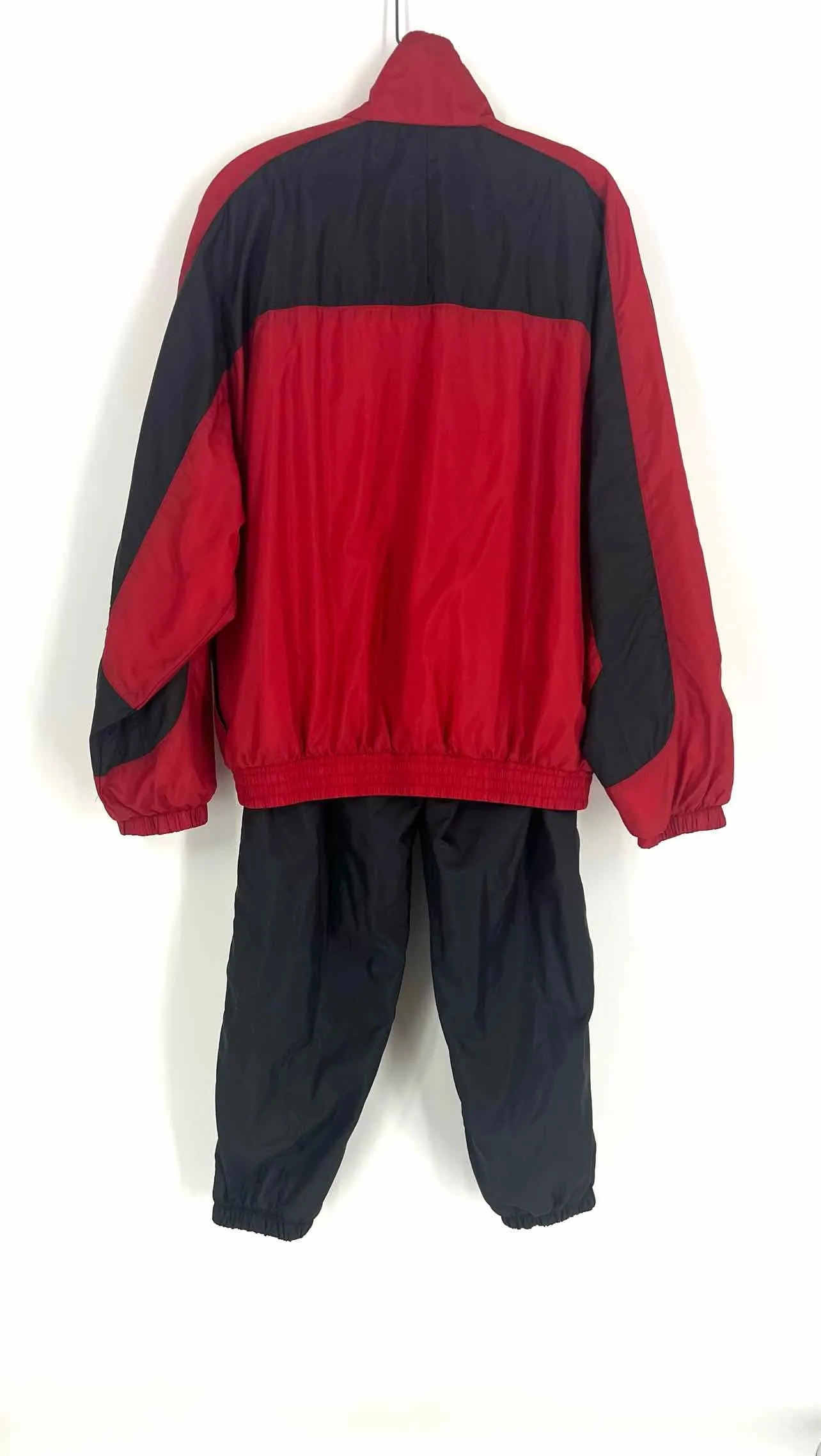 Nike Size M Red/Black Paneled Grid Vintage Activewear Jogging Suit