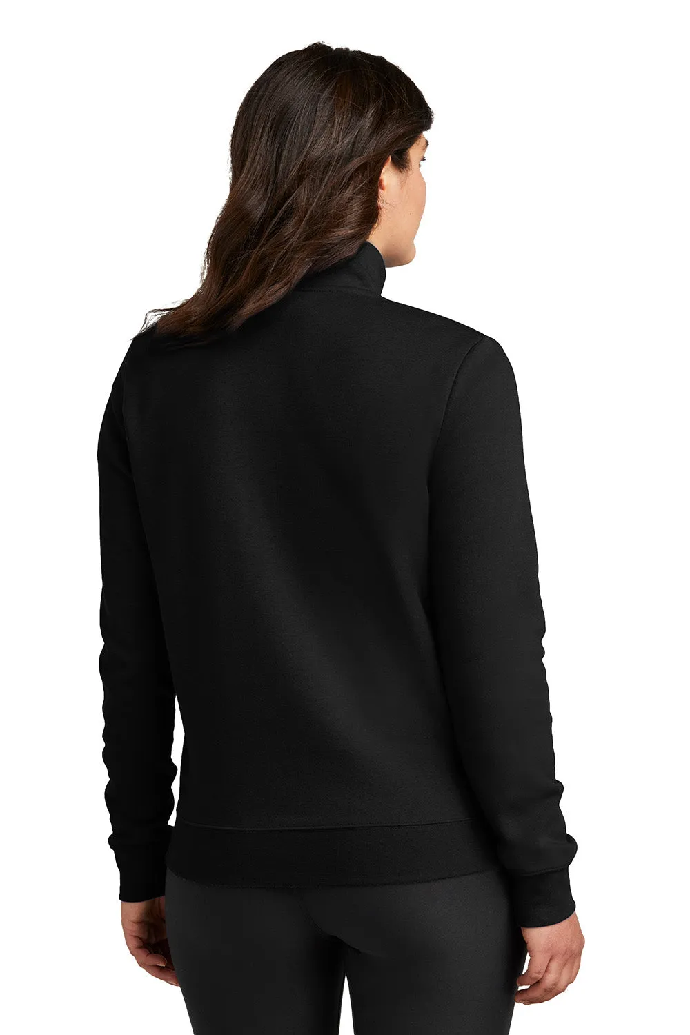 Nike Womens Club Fleece 1/4 Zip Sweatshirt w/ Pouch Pocket - Black