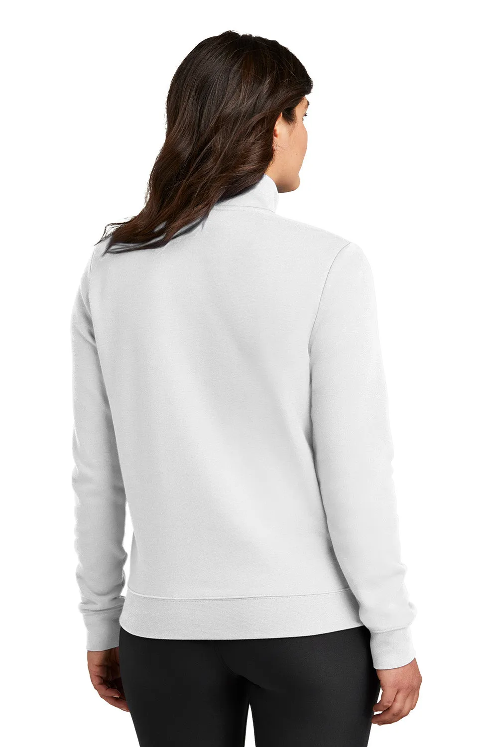 Nike Womens Club Fleece 1/4 Zip Sweatshirt w/ Pouch Pocket - White
