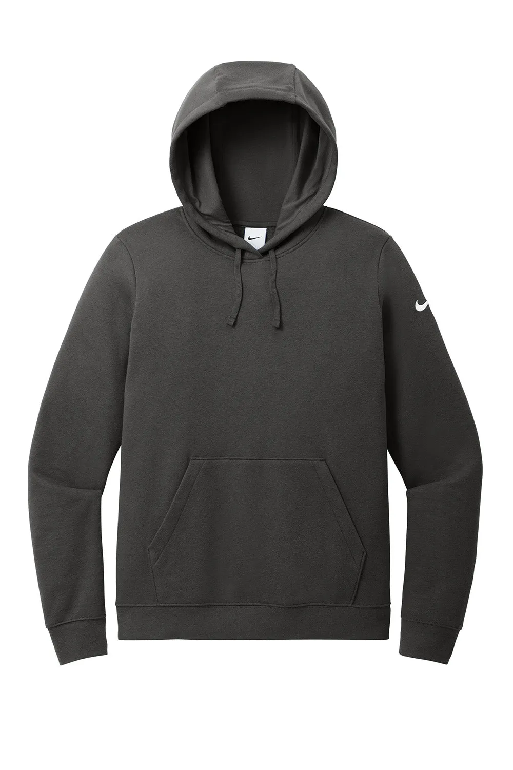 Nike Womens Club Fleece Hooded Sweatshirt Hoodie w/ Pouch Pockets - Anthracite Grey