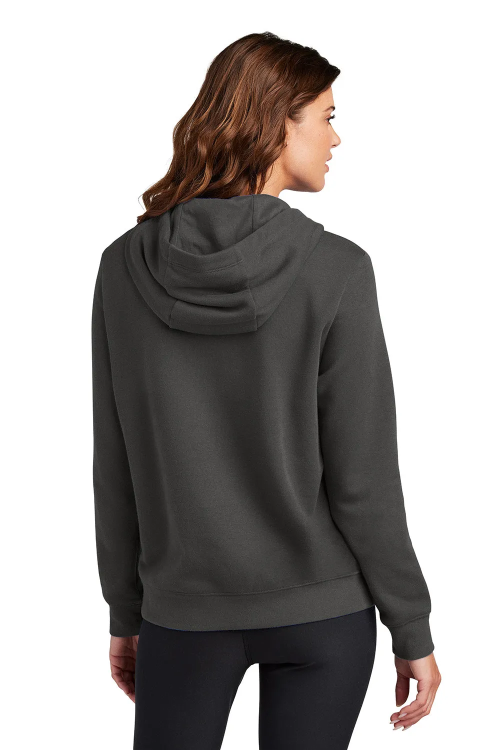 Nike Womens Club Fleece Hooded Sweatshirt Hoodie w/ Pouch Pockets - Anthracite Grey