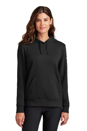 Nike Womens Club Fleece Hooded Sweatshirt Hoodie w/ Pouch Pockets - Black