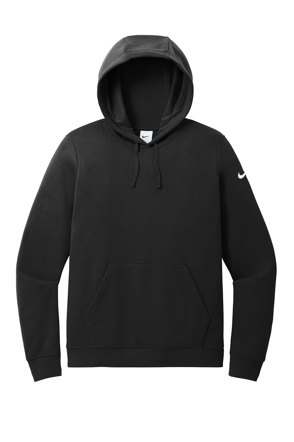 Nike Womens Club Fleece Hooded Sweatshirt Hoodie w/ Pouch Pockets - Black
