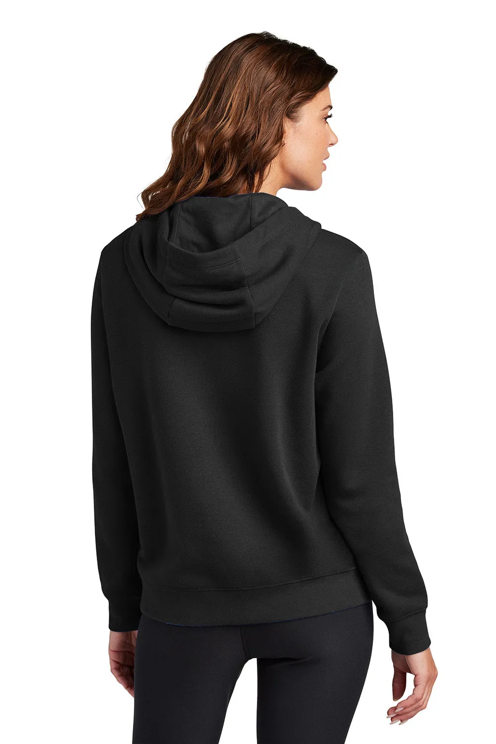 Nike Womens Club Fleece Hooded Sweatshirt Hoodie w/ Pouch Pockets - Black