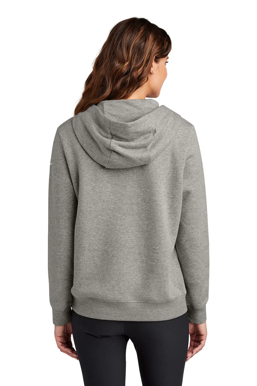 Nike Womens Club Fleece Hooded Sweatshirt Hoodie w/ Pouch Pockets - Heather Dark Grey