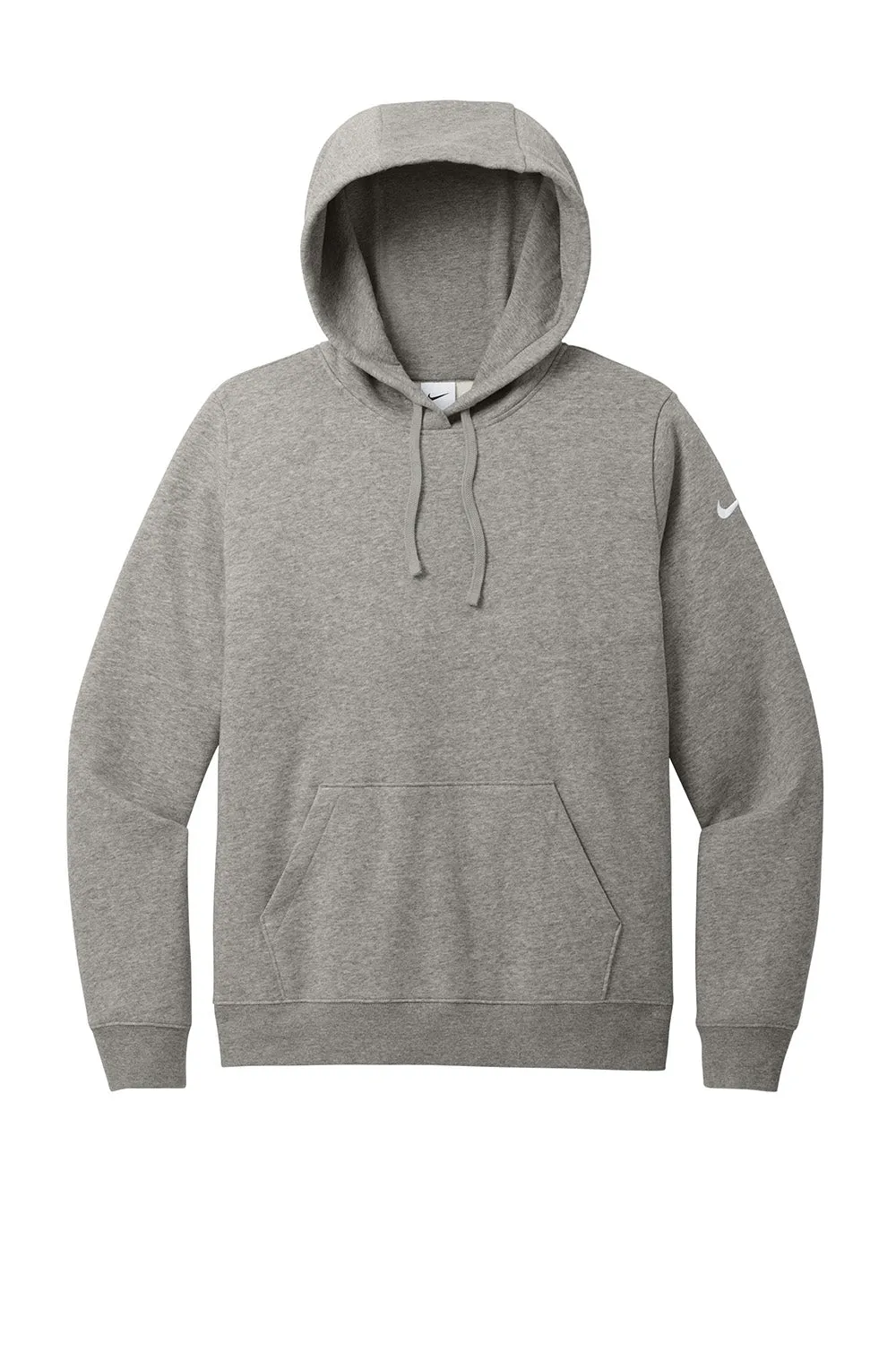 Nike Womens Club Fleece Hooded Sweatshirt Hoodie w/ Pouch Pockets - Heather Dark Grey