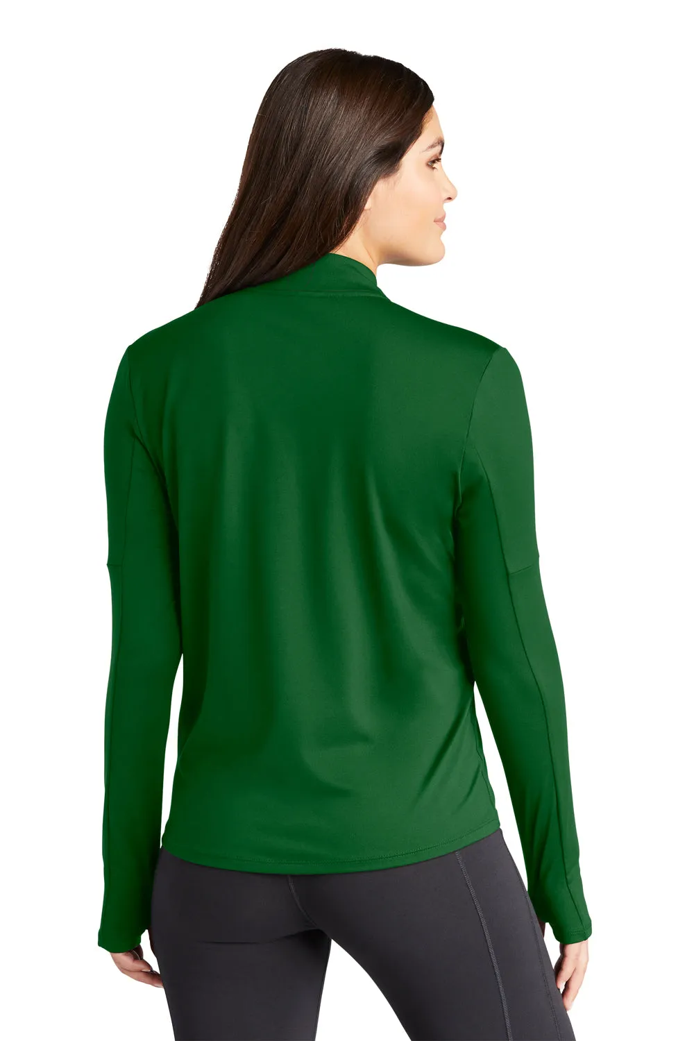 Nike Womens Element Dri-Fit Moisture Wicking 1/4 Zip Sweatshirt - Dark Green