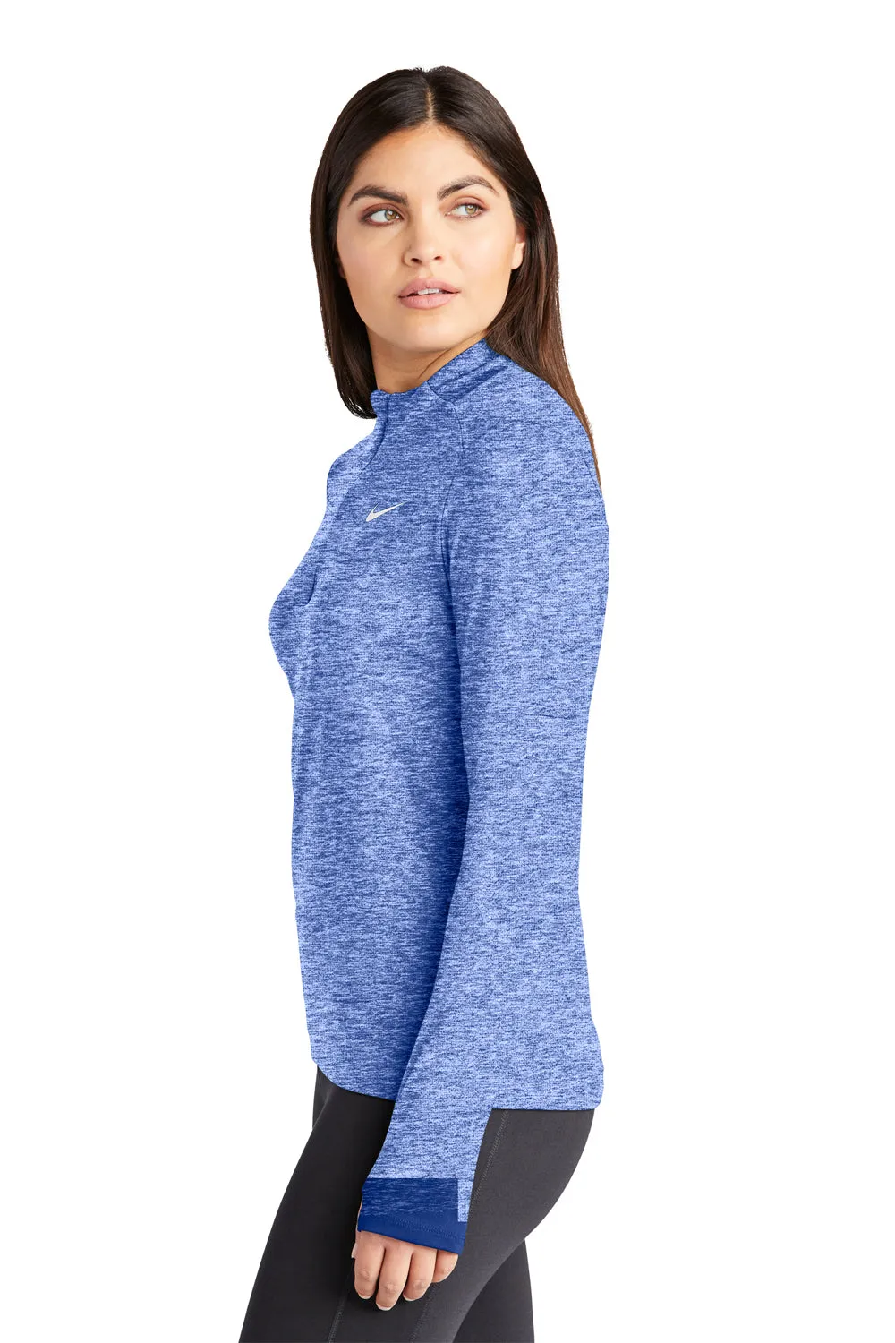 Nike Womens Element Dri-Fit Moisture Wicking 1/4 Zip Sweatshirt - Heather Royal Blue