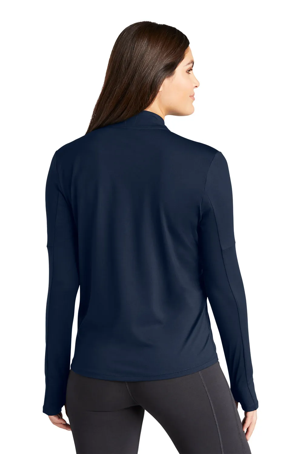 Nike Womens Element Dri-Fit Moisture Wicking 1/4 Zip Sweatshirt - Navy Blue