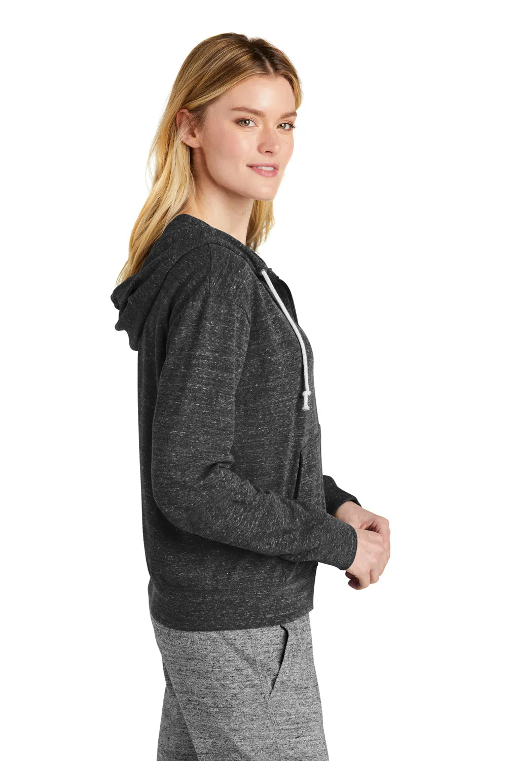 Nike Womens Gym Vintage Full Zip Hooded Sweatshirt Hoodie w/ Pockets - Team Black
