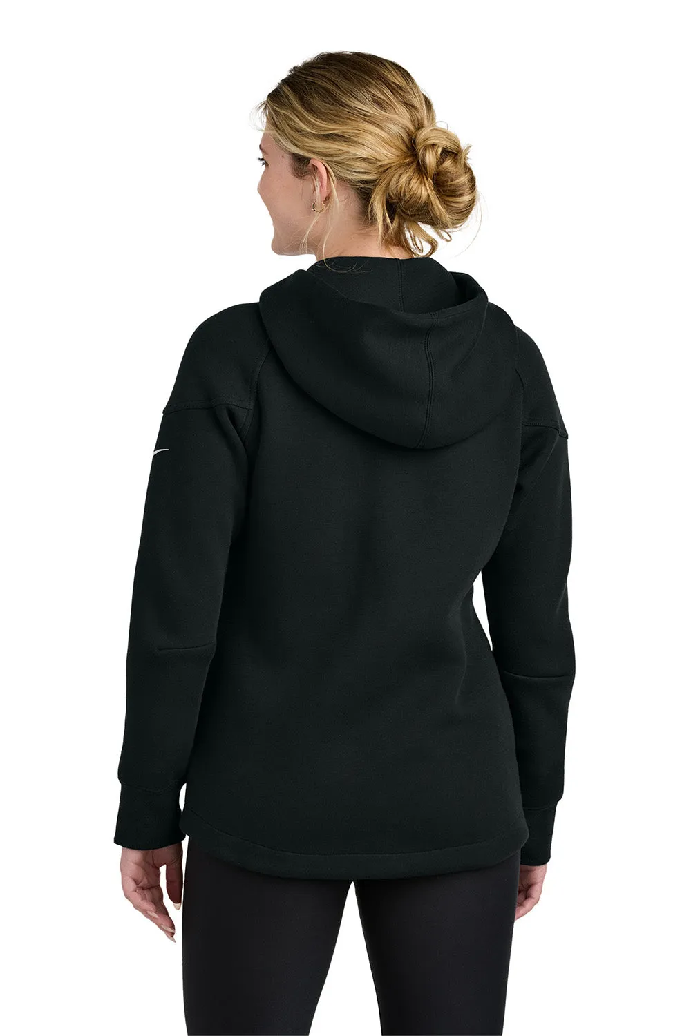 Nike Womens Tech Fleece Full Zip Hooded Sweatshirt Hoodie w/ Pockets - Black