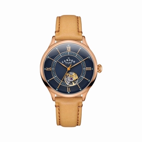 No.274 Open Heart Rose gold, blue and tan,women's watches,ladies watch,elegant women's watch, minimalist women??s watch,fashion watch for women, classic watch for women,waterproof women??s watch,women's watch for work, women's watch for gift, wedding w