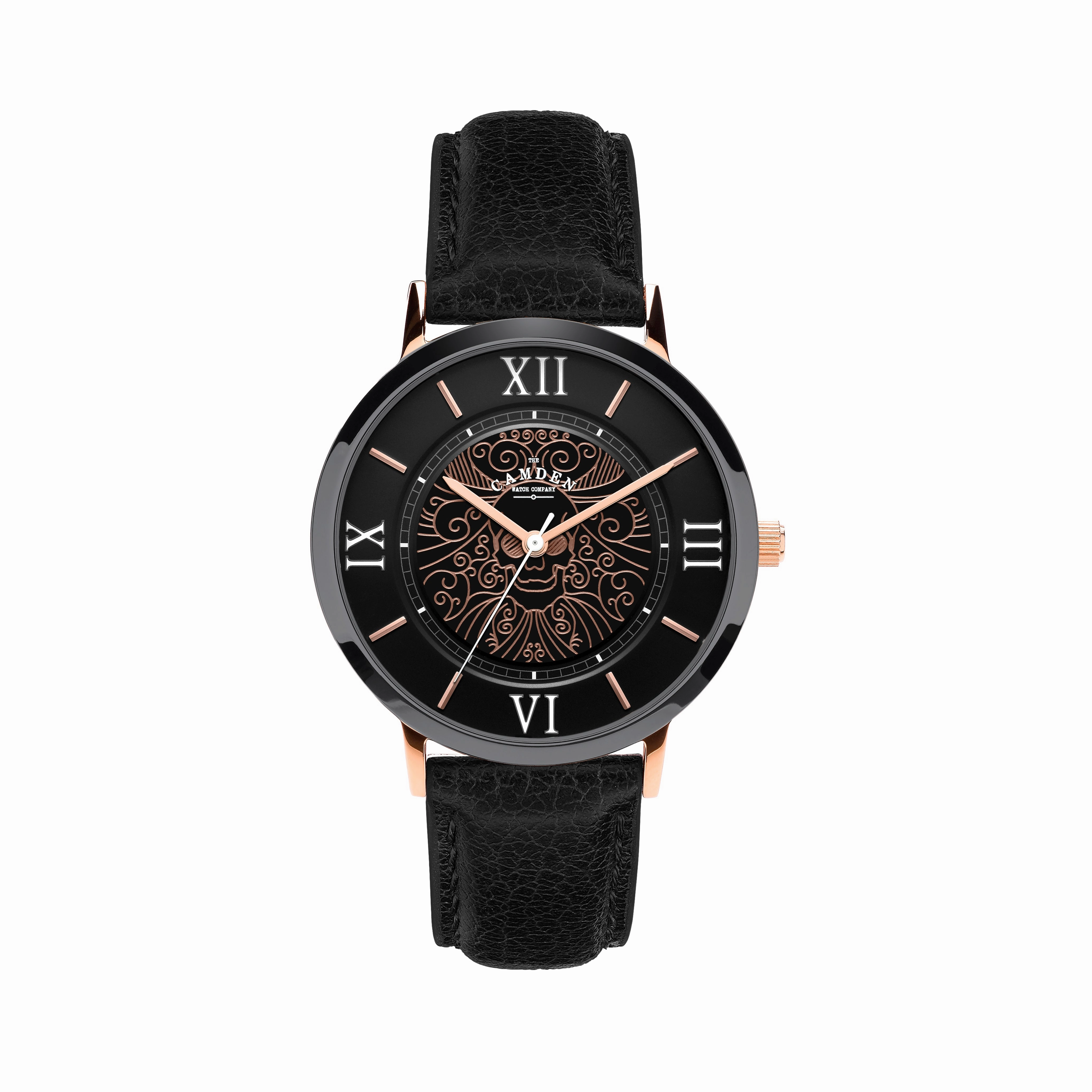 No.27 Memento Mori on Black Leather Strap,women's watches,ladies watch,elegant women's watch, minimalist women??s watch,fashion watch for women, classic watch for women,waterproof women??s watch,women's watch for work, women's watch for gift, wedding w
