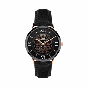 No.27 Memento Mori on Black Leather Strap,women's watches,ladies watch,elegant women's watch, minimalist women??s watch,fashion watch for women, classic watch for women,waterproof women??s watch,women's watch for work, women's watch for gift, wedding w