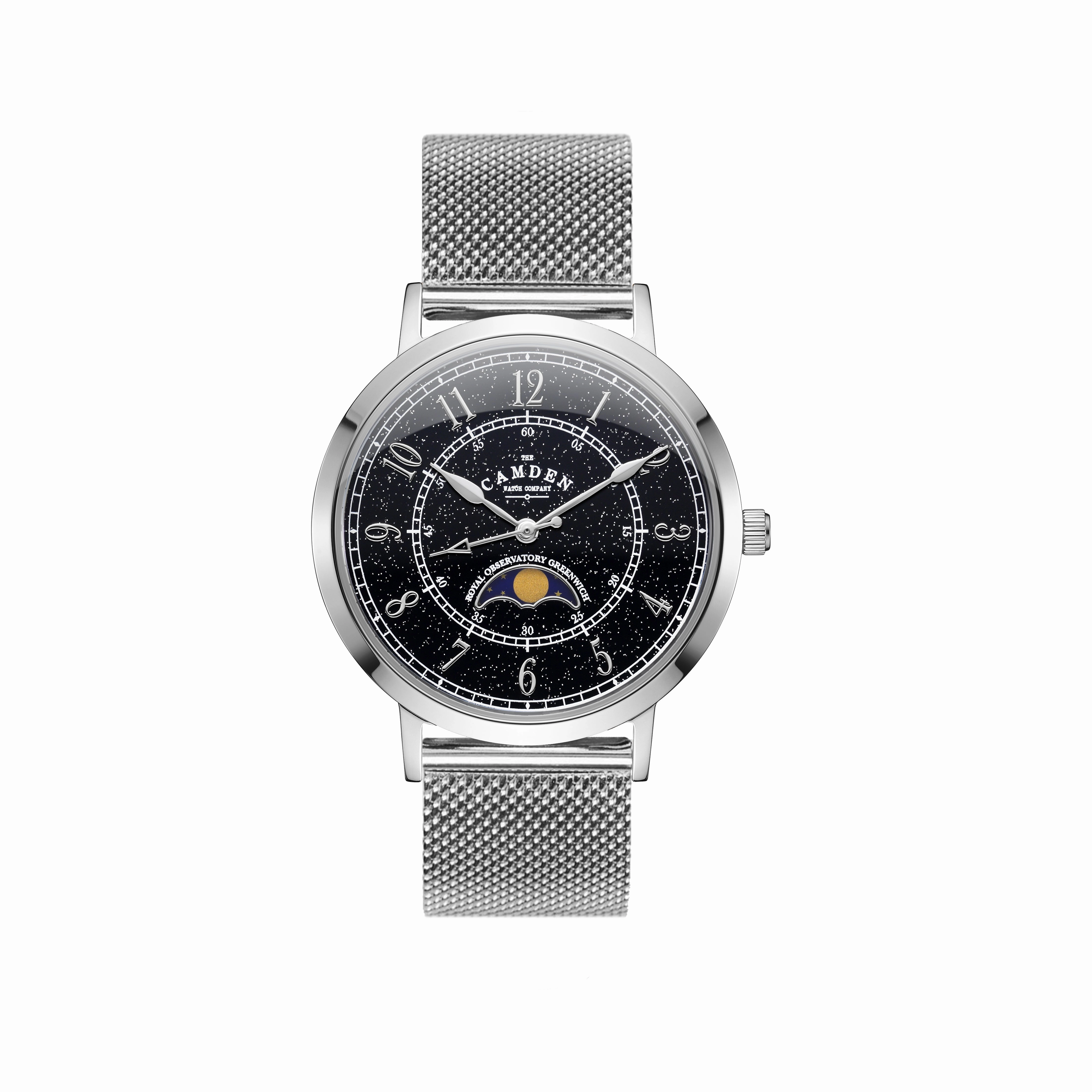 No.27 Moonphase Steel, Black and Mesh,women's watches,ladies watch,elegant women's watch, minimalist women??s watch,fashion watch for women, classic watch for women,waterproof women??s watch,women's watch for work, women's watch for gift, wedding watch