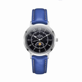 No.27 Moonphase Steel, Black and Navy,women's watches,ladies watch,elegant women's watch, minimalist women??s watch,fashion watch for women, classic watch for women,waterproof women??s watch,women's watch for work, women's watch for gift, wedding watch