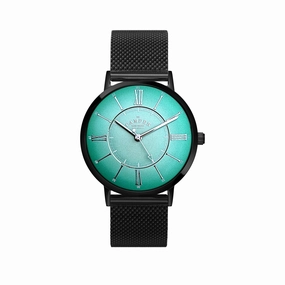 No.27 Type II Teal and Black Mesh,women's watches,ladies watch,elegant women's watch, minimalist women??s watch,fashion watch for women, classic watch for women,waterproof women??s watch,women's watch for work, women's watch for gift, wedding watch for