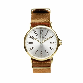 No.88 Gold and Camel Nato,women's watches,ladies watch,elegant women's watch, minimalist women??s watch,fashion watch for women, classic watch for women,waterproof women??s watch,women's watch for work, women's watch for gift, wedding watch for bride, 