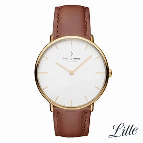 Nordgreen Native 40mm Gold Case Brown Watch 