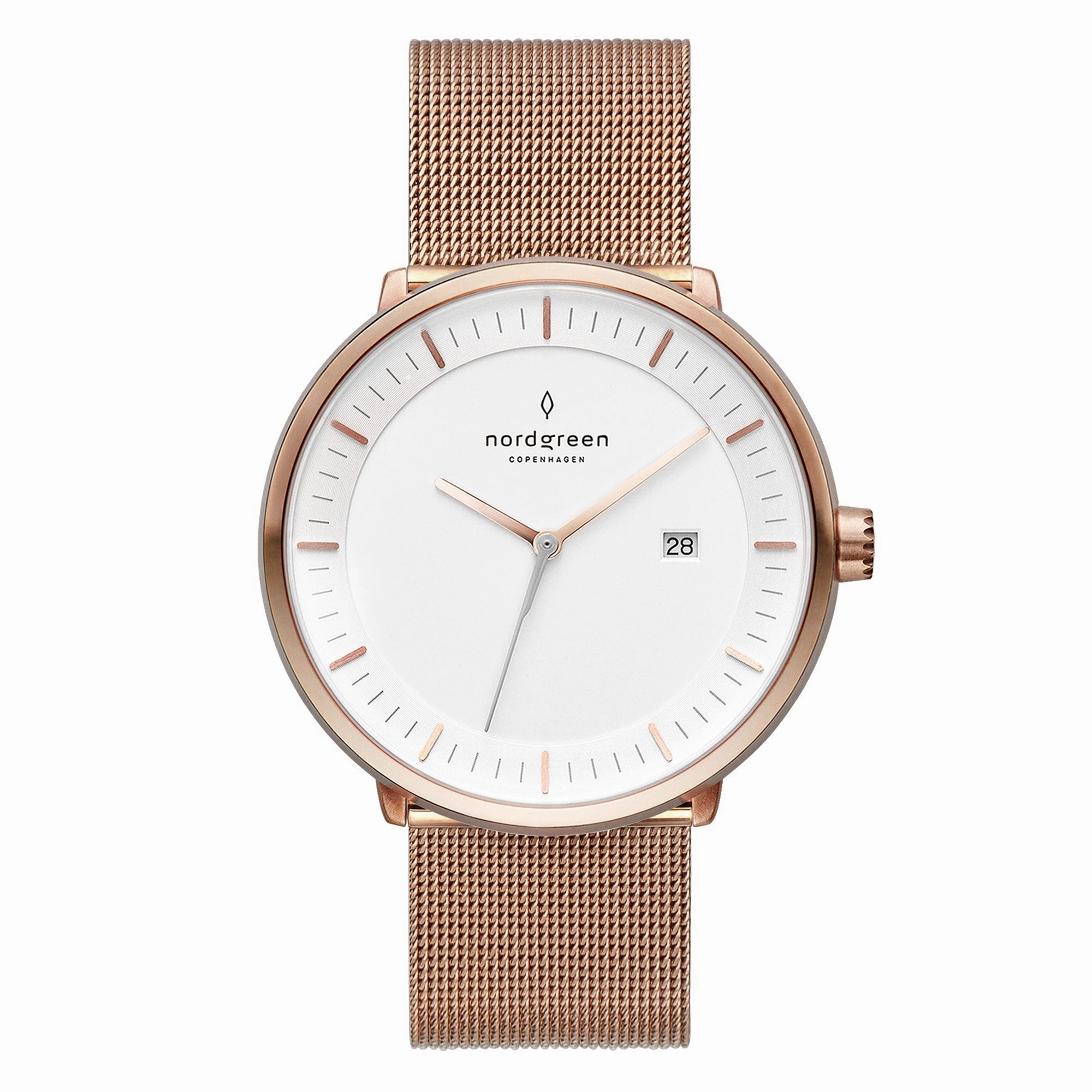 Nordgreen Women's Philosopher 36mm Rose Gold Mesh Watch 
