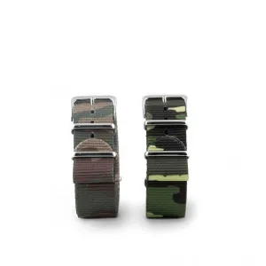 Nylon / fabric nato strap - Camo (brown, green) Luxury watch bands Limited edition watch bands