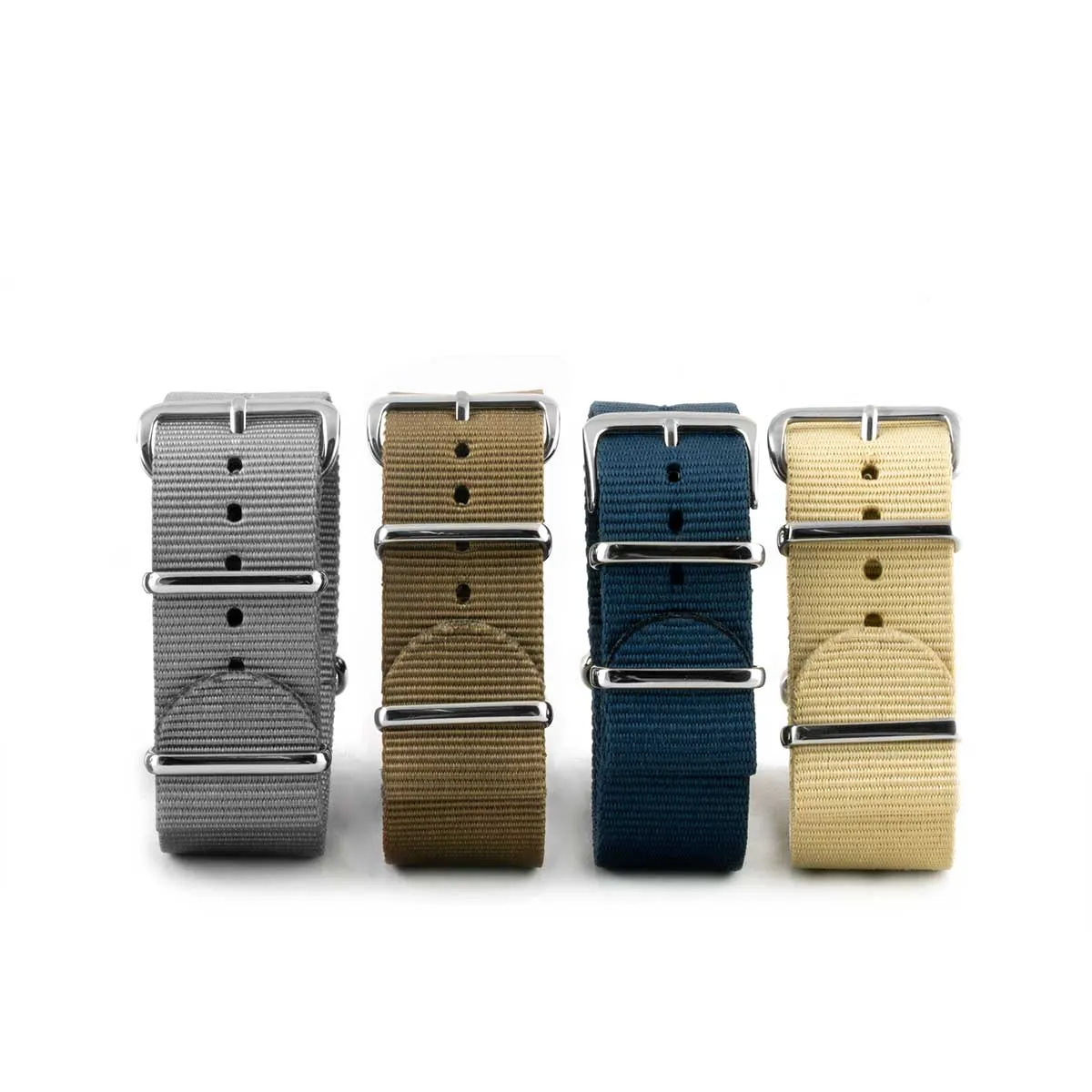 Nylon / fabric nato strap - Plain color (black, brown, grey, blue, red, white, orange, kaki, pink...)