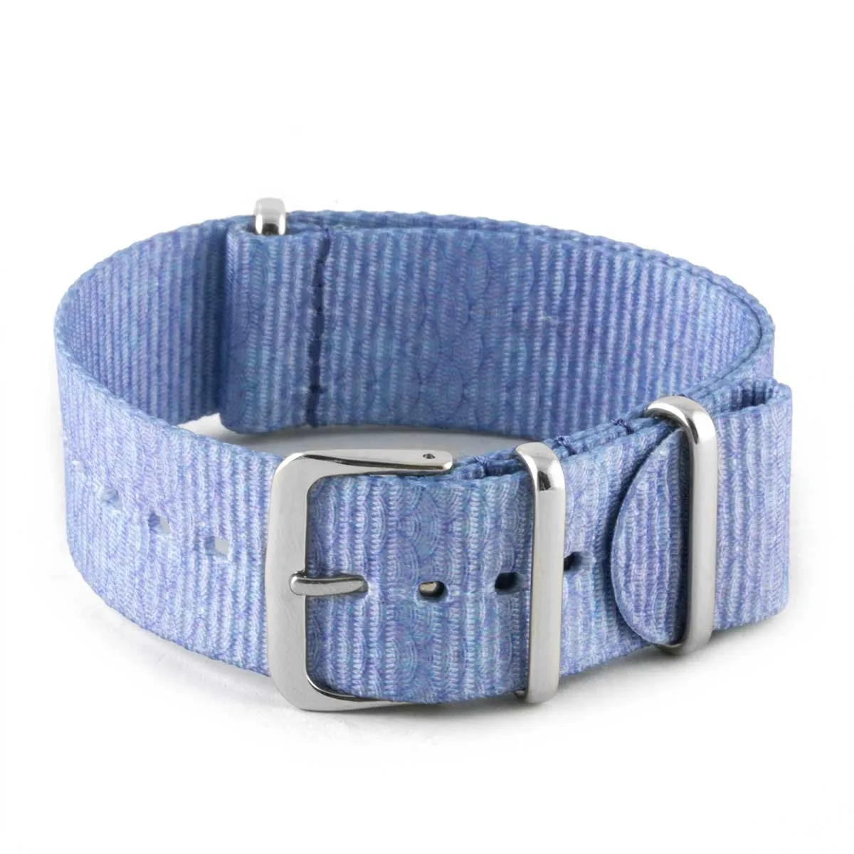 Nylon / fabric nato strap - Wall Street (grey, red, white, blue)