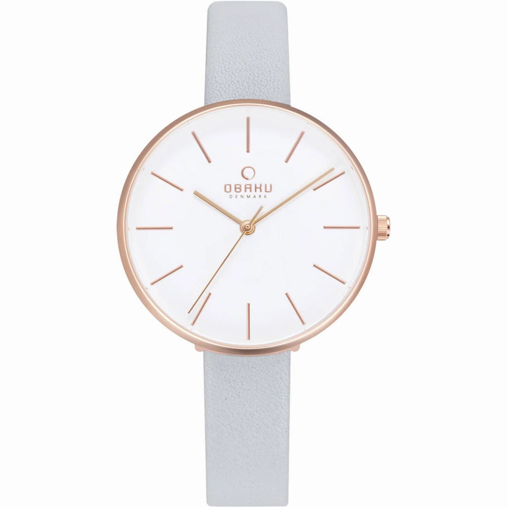 Obaku Women's Watch - Viol Rose Gold Case White Dial Leather Strap | V211LXVIRL Luxury Quartz Watch Quartz Watch Sale