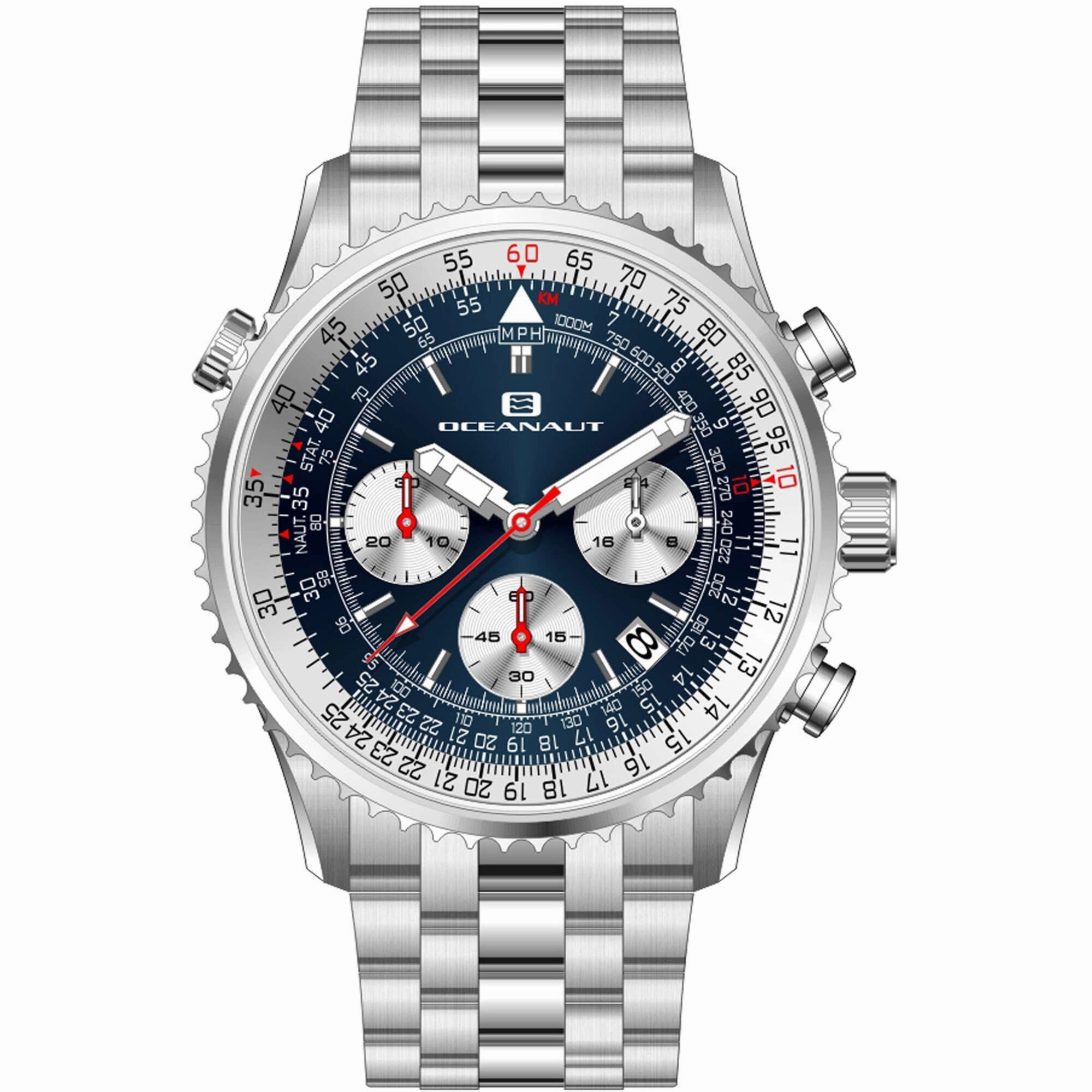 Oceanaut Men's Watch - Flight Quartz Blue Dial Stainless Steel Bracelet | OC0122 