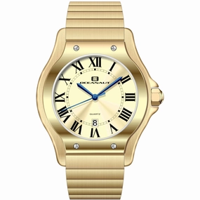 Oceanaut Men's Watch - Rayonner Gold Dial Plated Stainless Steel Bracelet | OC1393 Luxury Quartz Watch Quartz Watch Sale