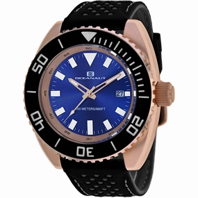 Oceanaut Men's Watch - Submersion Quartz Blue Dial Black Rubber Strap | OC0526 