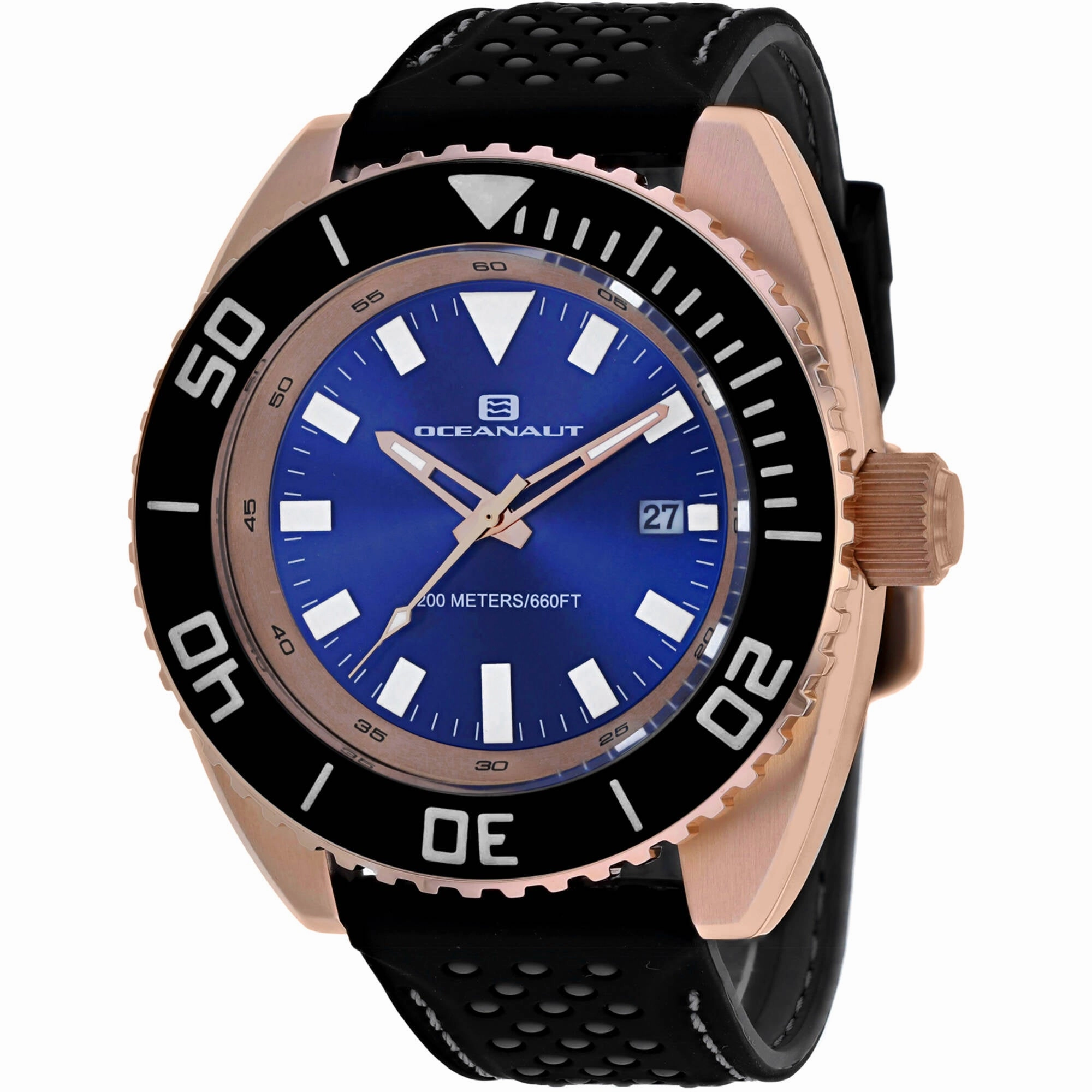 Oceanaut Men's Watch - Submersion Quartz Blue Dial Black Rubber Strap | OC0526 