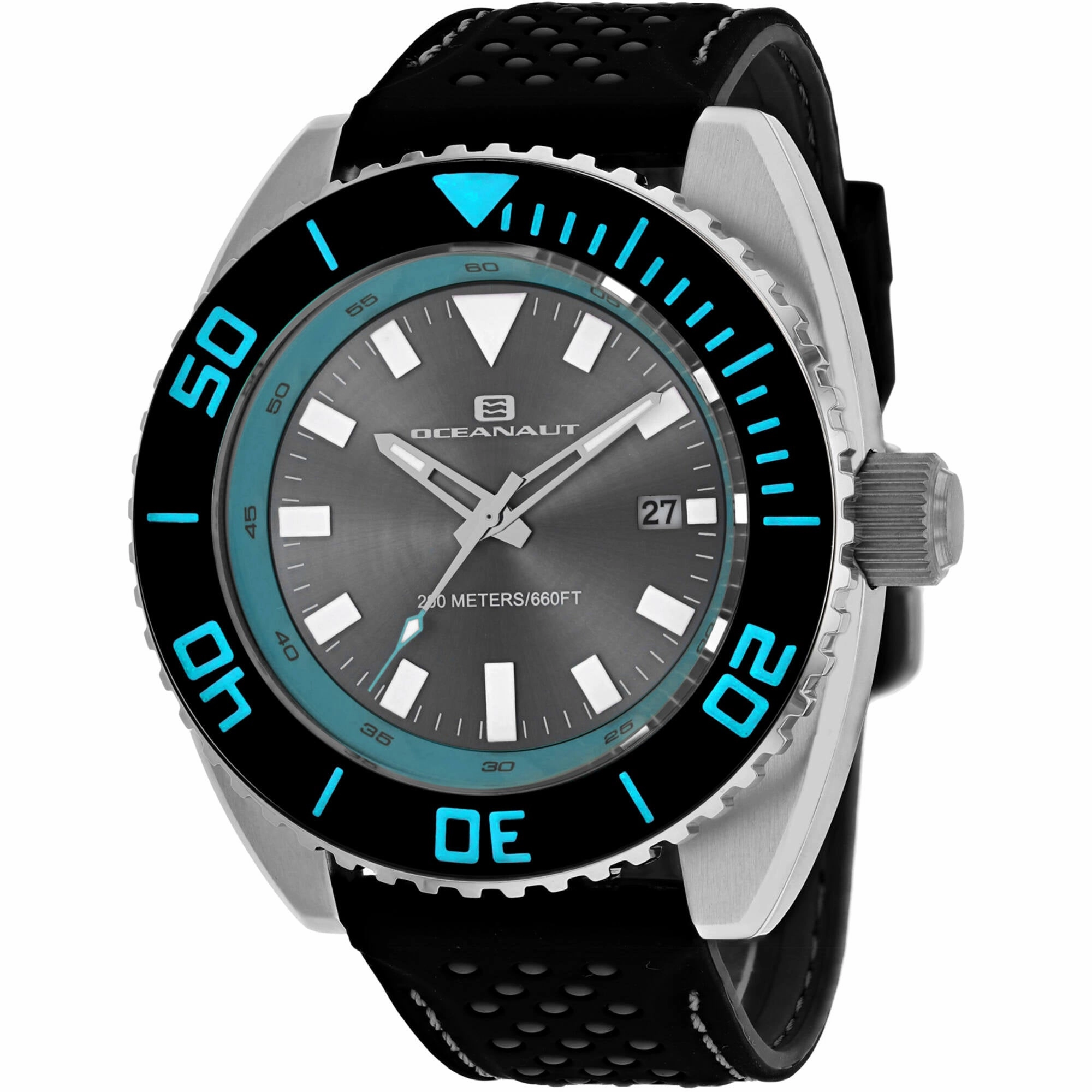 Oceanaut Men's Watch - Submersion Quartz Grey Dial Black Rubber Strap | OC0521 